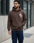 At İşleme Oversize Kahve Sweatshirt 5287
