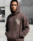 At İşleme Oversize Kahve Sweatshirt 5287