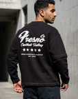 Katmanlı Kol Detaylı Boxy Fit Siyah Sweatshirt 6039