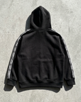 Kol Şerit Desenli Fermuarlı Siyah Panda Sweatshirt 9225