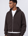 Panda Fermuarlı Oversize Kahve Sweatshirt 5006