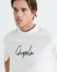 Chaplin Aplikeli Oversize Ekru Tshirt 4778