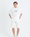 Chaplin Aplikeli Oversize Ekru Tshirt 4778