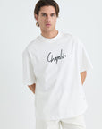 Chaplin Aplikeli Oversize Ekru Tshirt 4778