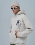 Püsküllü At Baskılı Oversize Taş Sweatshirt 4962