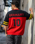 Almanya Aplikeli Triko Oversize Kırmızı Tshirt