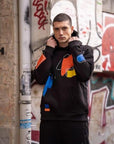 Colorful Baskılı Kapüşonlu Oversize Sweatshirt