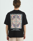 Etnik Desen Detaylı Siyah Oversize Tshirt 4766