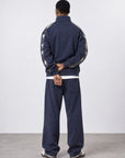 Kol Şeritli Dügme Detaylı Fermuarlı Doubleface Lacivert Sweatshirt 2006