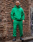 İmza Nakışlı Yeşil Sweatshirt Jogger Takım