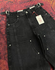 Panelli Baggy Fit Erkek Antrasit Kot Pantolon 17303-1