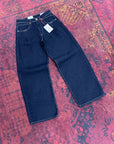 Pile Detaylı Kontrast Baggy Fit Erkek Lacivert Kot Pantolon 17255-1