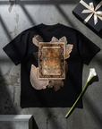 Yaprak Desen Siyah Oversize Tshirt 5087