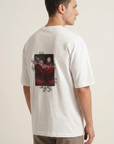 Kabartma Baskı Ekru Oversize Tshirt 5178