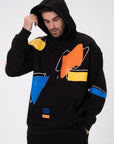 Colorful Baskılı Kapüşonlu Oversize Sweatshirt