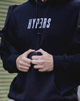Palaskalı Klipsli Kapüşonlu Siyah Erkek Oversize Sweatshirt