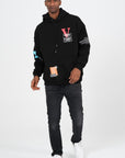V Cool Baskılı Kapüşonlu Oversize Sweatshirt