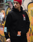 V Cool Baskılı Kapüşonlu Oversize Sweatshirt