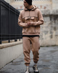 Fitilli Tasarım Bej Hoody Jogger Takım