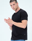 Yakası Açık Erkek Slim Fit Tshirt