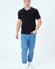 Yakası Açık Erkek Slim Fit Tshirt