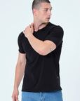 Yakası Açık Erkek Slim Fit Tshirt