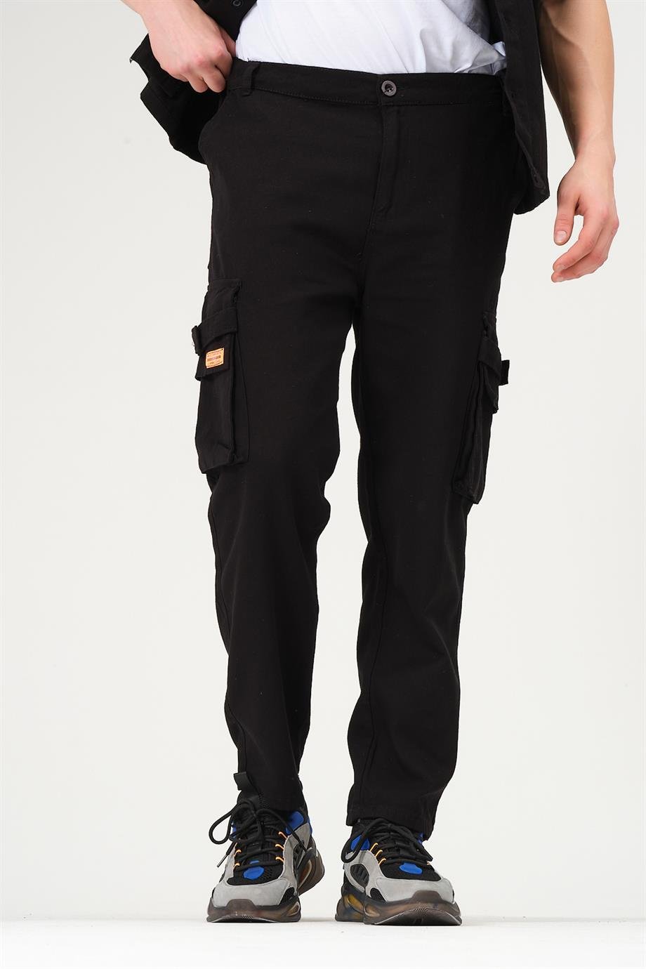 Gabardin Siyah Oversize Gömlek Pantolon Takım