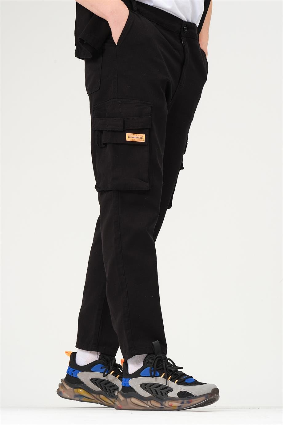 Gabardin Siyah Oversize Gömlek Pantolon Takım