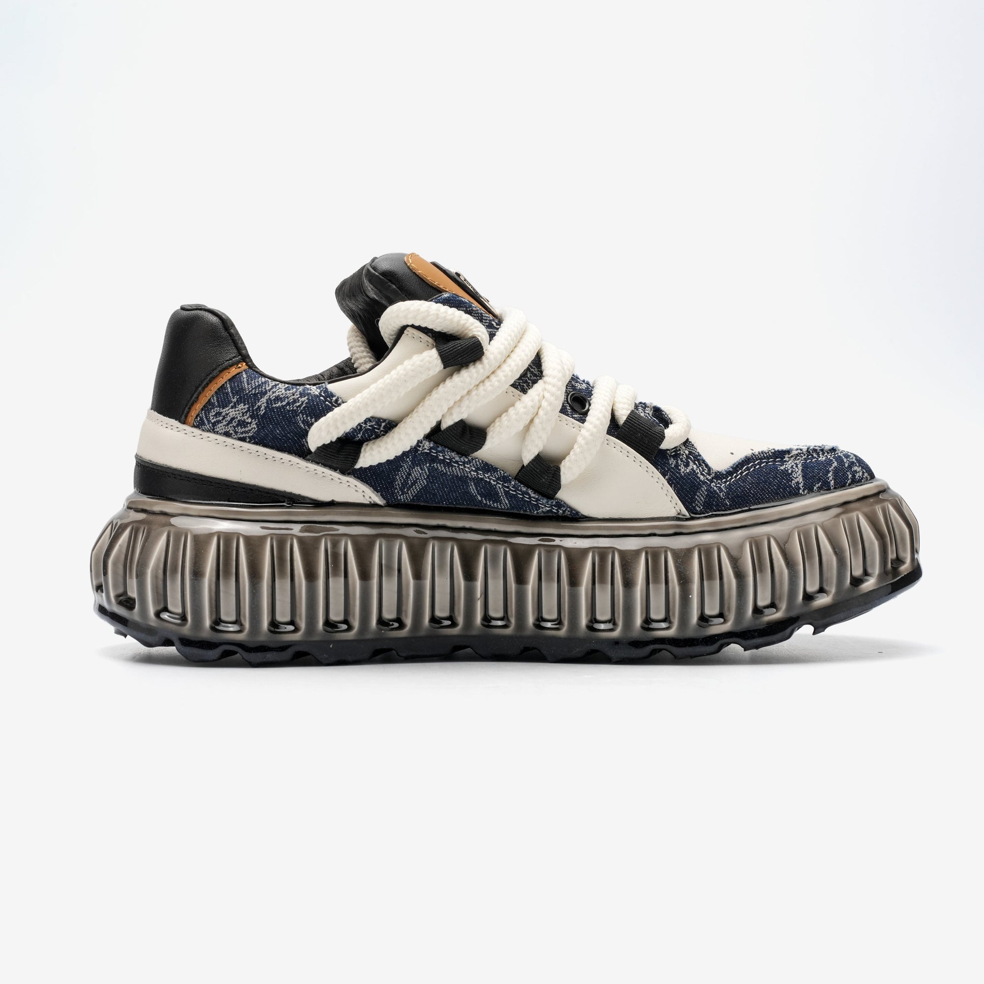 Desenli Deri Yüksek Taban Erkek Sneaker