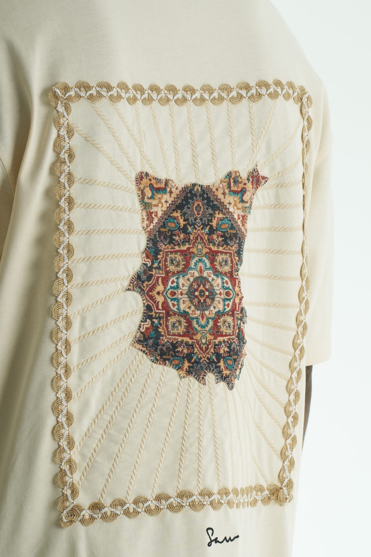 Şerit Aplike Detaylı Oversize Tshirt 5063