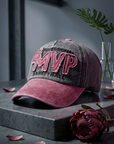 MVP Aplikeli Retro Yıkamalı Cap Şapka
