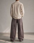Wide Leg Super Baggy Kahve Erkek Kot Pantolon 17240-4