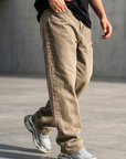 Loose Fit kalıp Erkek Olive Kot Pantolon 252651-3
