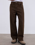 Loose Fit kalıp Erkek Kahve Kot Pantolon 252652