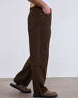 Loose Fit kalıp Erkek Kahve Kot Pantolon 252652