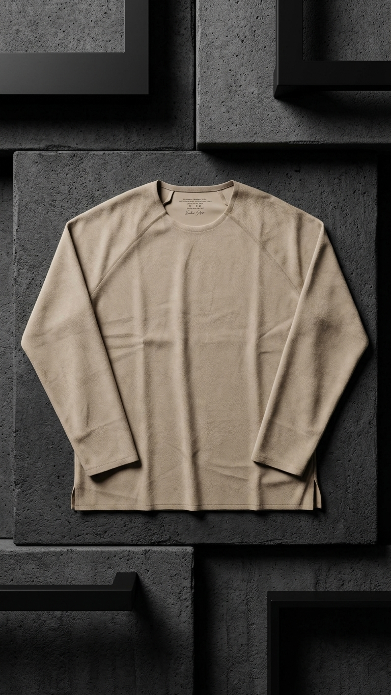 Geniş Yaka Reglan Kol Polar Erkek Bej Sweatshirt 257049