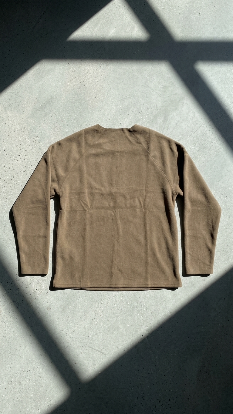 Geniş Yaka Reglan Kol Polar Erkek Kahve Sweatshirt 257049