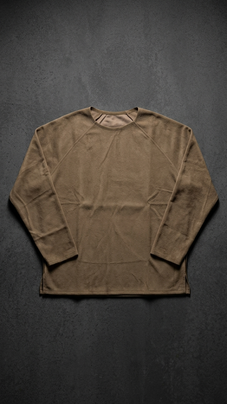 Geniş Yaka Reglan Kol Polar Erkek Kahve Sweatshirt 257049