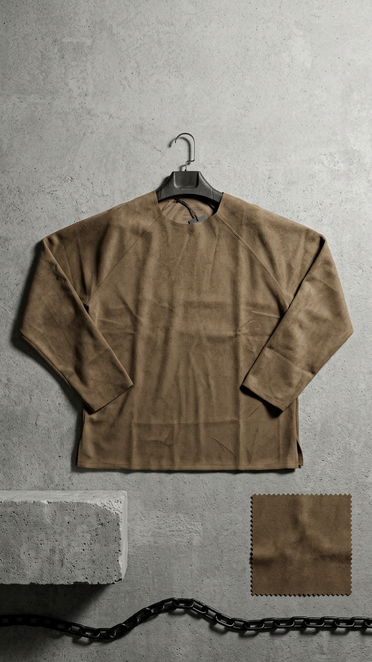 Geniş Yaka Reglan Kol Polar Erkek Kahve Sweatshirt 257049