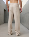 Kemerli Baggy Erkek Bej Pantolon 26005