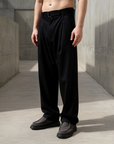 Kemerli Baggy Erkek Siyah Pantolon 26005
