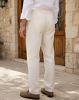 Beli Lastikli Ekru Erkek Pantolon 26010