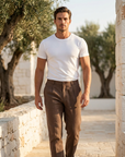 Beli Lastikli Kahve Erkek Pantolon 26010