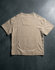 Parçalı Yıkamalı Bej Oversize Tshirt 26022
