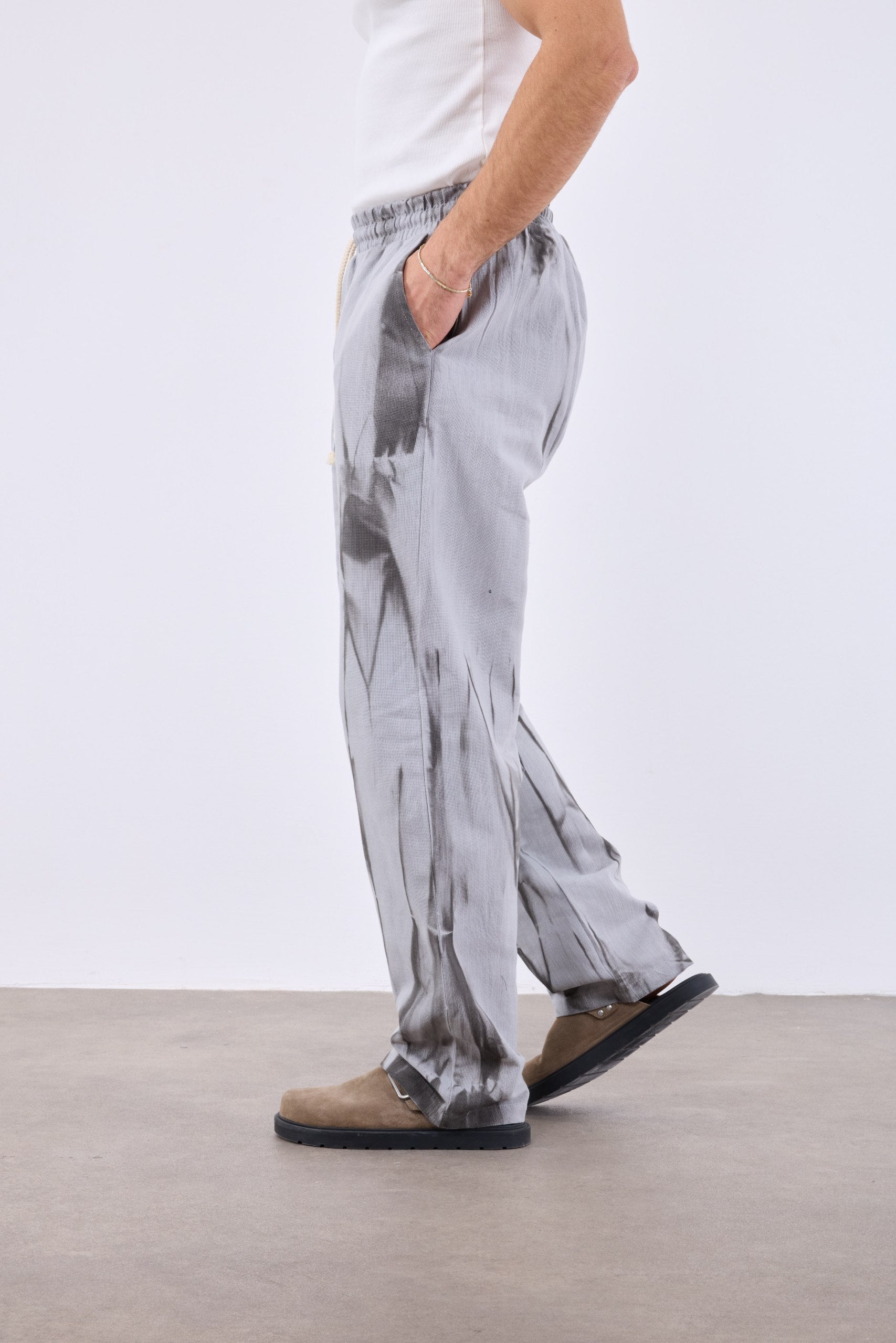 Spray Efektli Baggy Gri Erkek Pantolon 261165