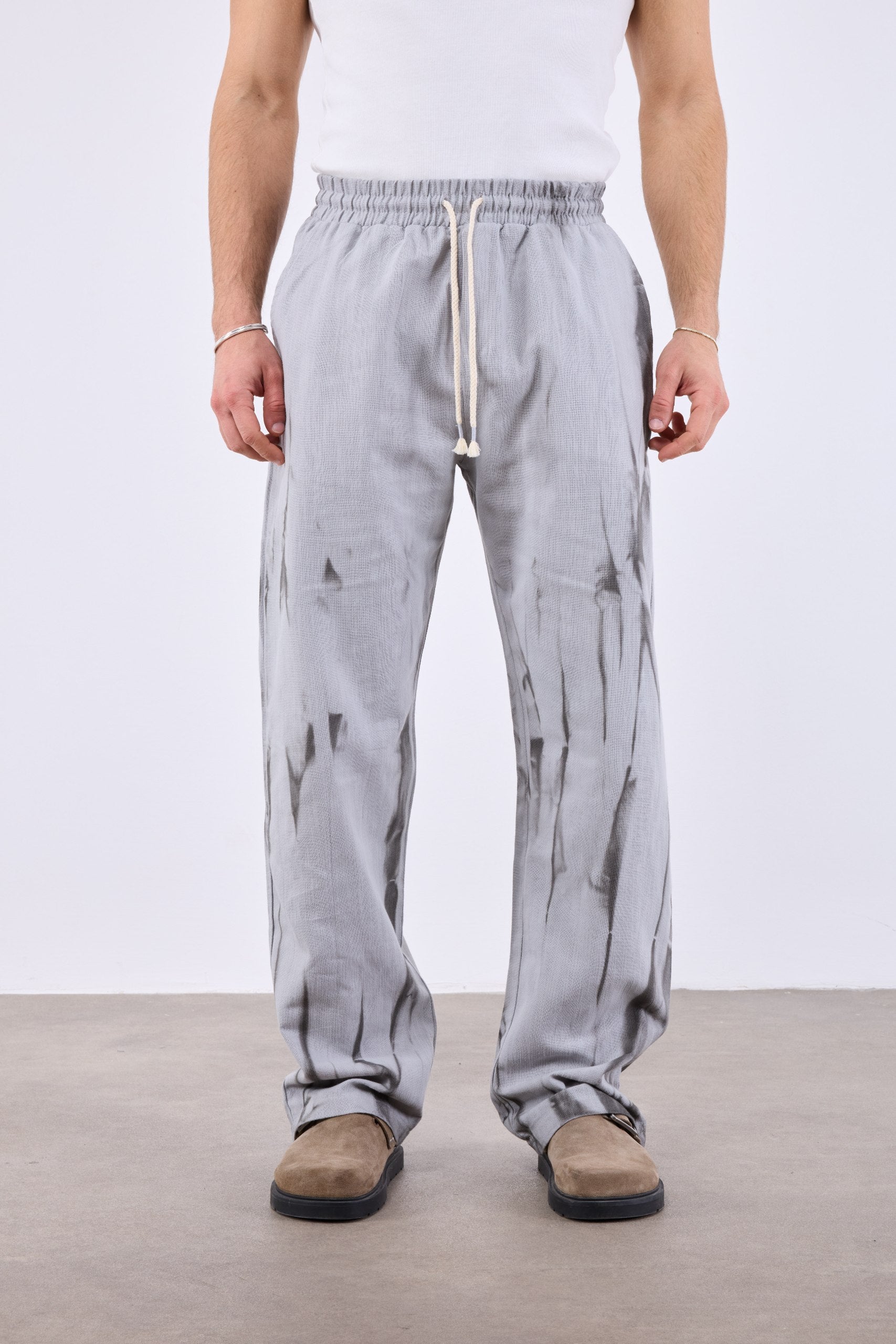 Spray Efektli Baggy Gri Erkek Pantolon 261165
