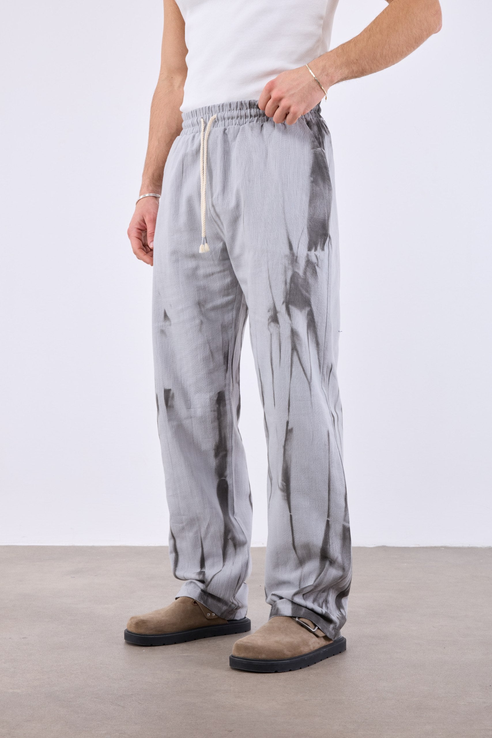 Spray Efektli Baggy Gri Erkek Pantolon 261165