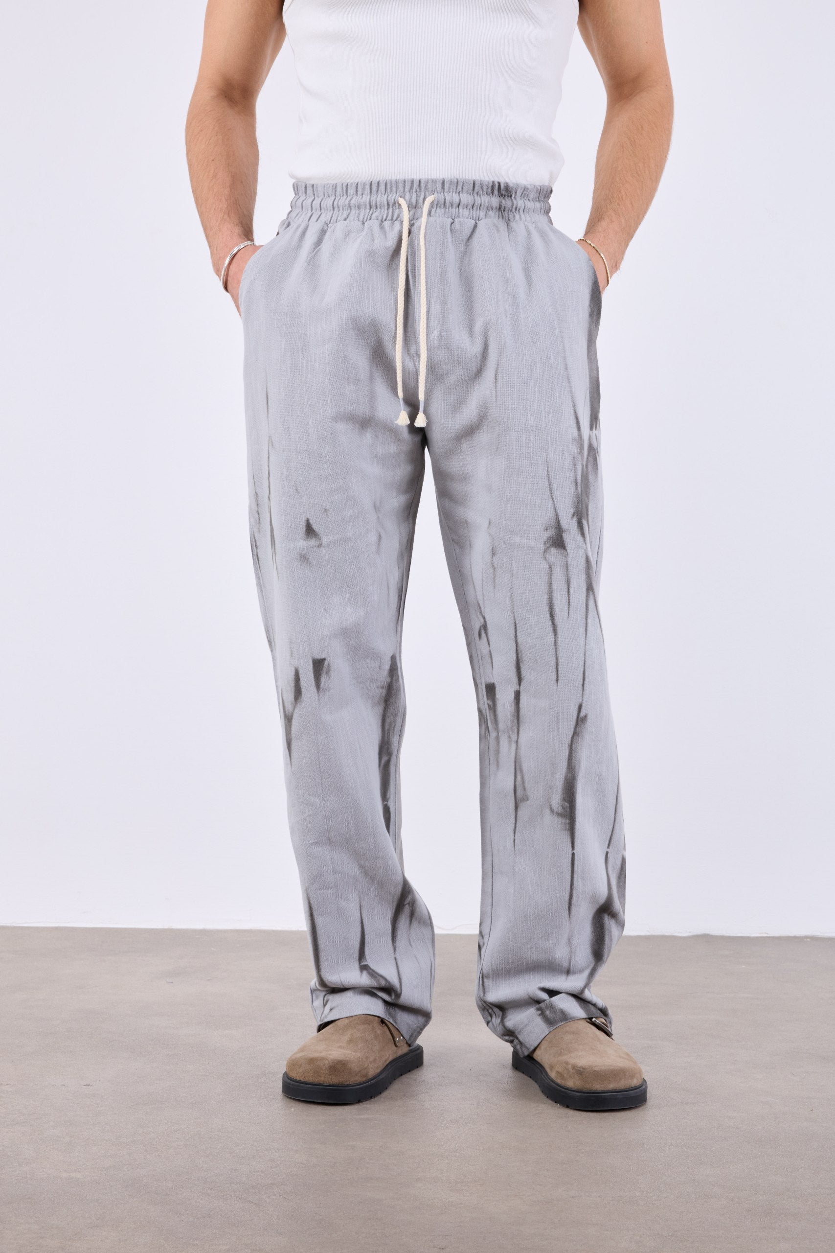 Spray Efektli Baggy Gri Erkek Pantolon 261165