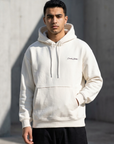 Minimal Baskı Ekru Oversize Sweatshirt 3242