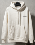 Minimal Baskı Ekru Oversize Sweatshirt 3242